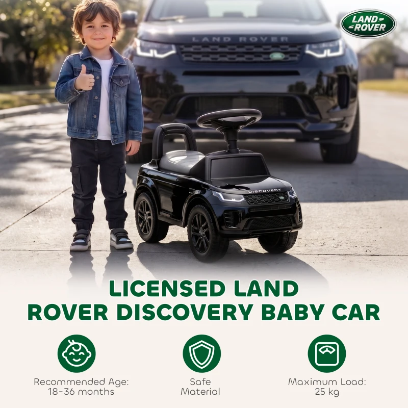 AIYAPLAY Land Rover Licensed Toddler Ride on Car with Horn, Engine Sounds, Under-Seat Storage, for 18-36 Months, Black