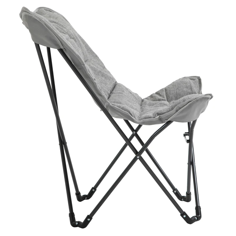 Outsunny Faltstuhl faltbar Campingstuhl gepolstert Outdoor Klappstuhl bis 120kg belastbar robust Angelstuhl Gartenstuhl für Garten Camping Strand