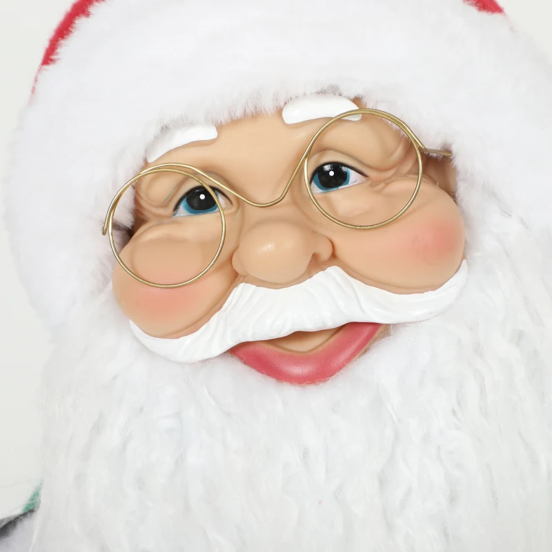 HOMCOM 4ft Singing Dancing Santa Claus, Standing Christmas Animated Santa Figure with Sack, Hanging Elf, Sound/Touch Activated
