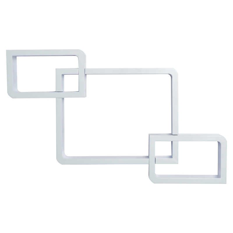 HOMCOM Wandstelling hangende stelling met 3 vakken kubus stelling opbergruimte MDF 2 kleuren