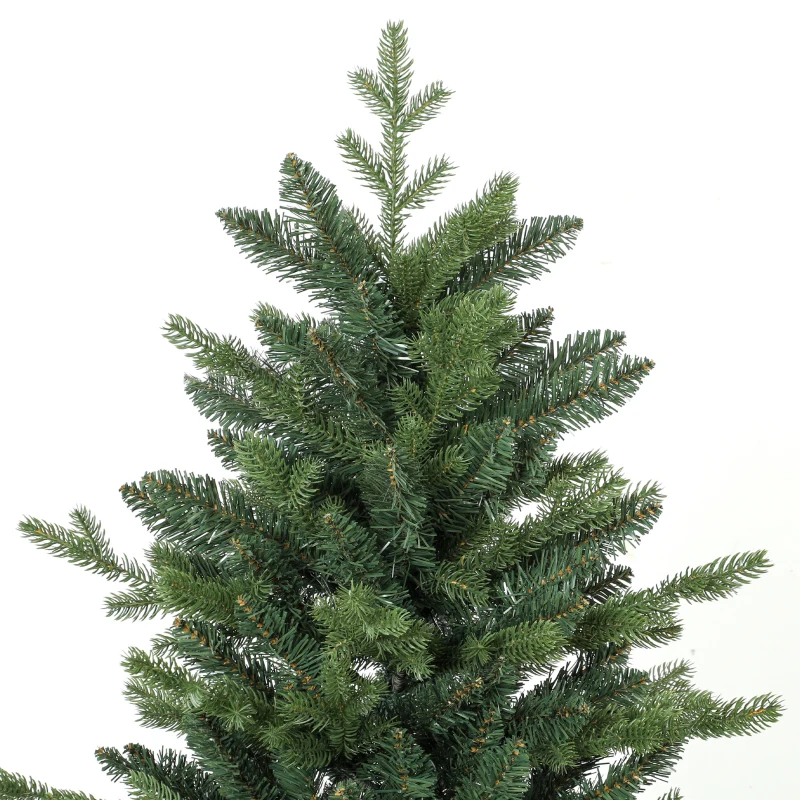 HOMCOM 7ft Artificial Christmas Tree with 2080 Realistic Tips, Hinged Xmas Tree with Wide Shape for Home Office, Green