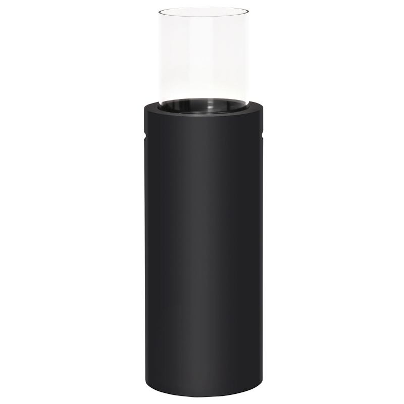 HOMCOM Ethanolkachel bio-ethanolbrander 0.4 L, 1 uur Brandduur 1000W no smoke staal gehard glas zwart 30 x 30 x 94 cm