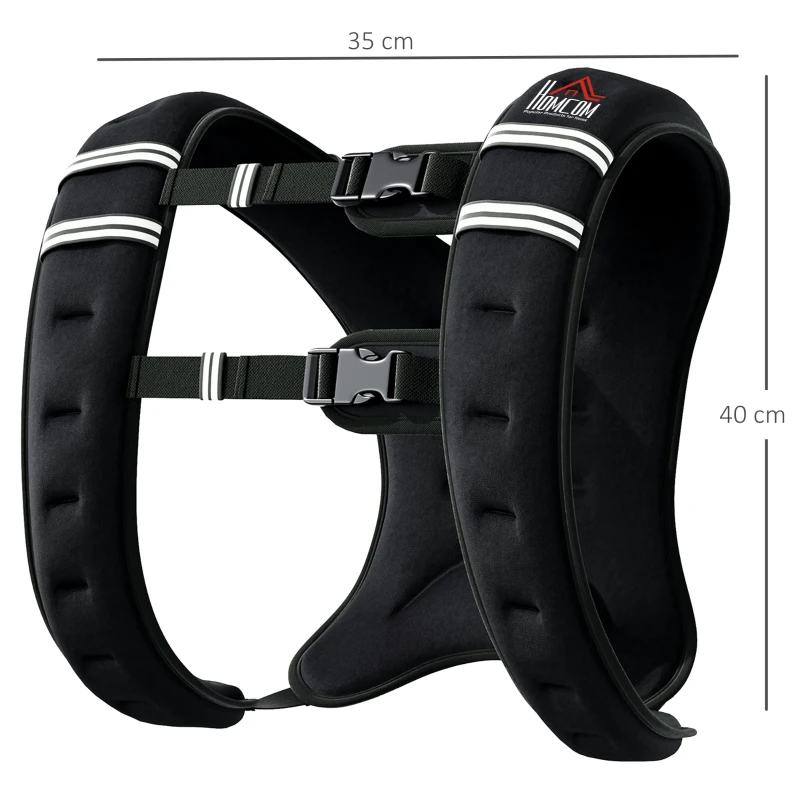 HOMCOM 8KG Weighted Vest, Running Weight Vest with Adjustable Strap, Convenient Pocket and Reflective Strips for Men and Women
