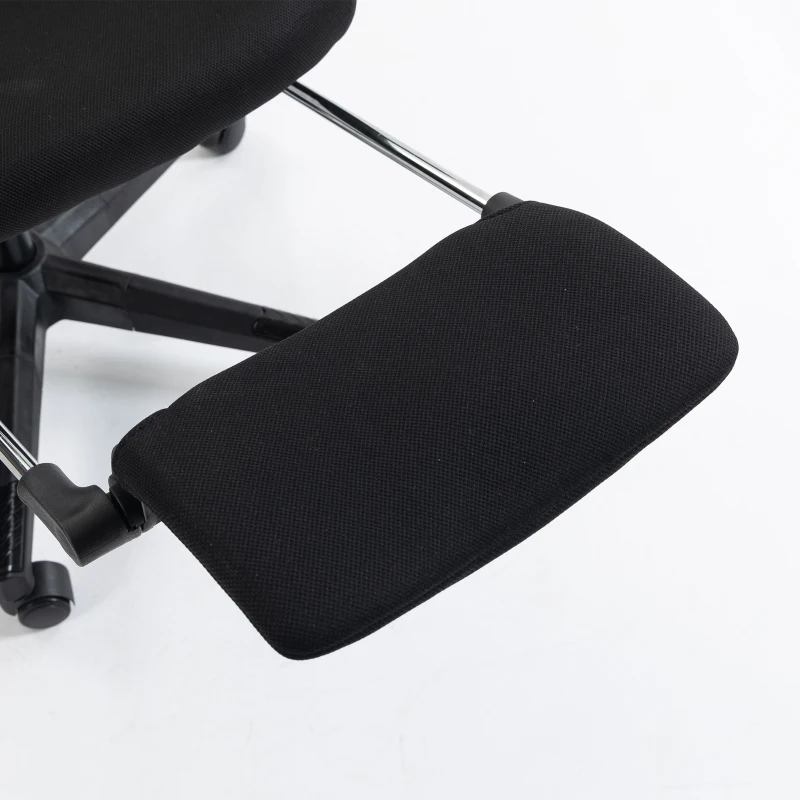 HOMCOM Mesh Desk Chair with 3D Armrests, Ergonomic Office Chair with Rotatable Headrest, Black