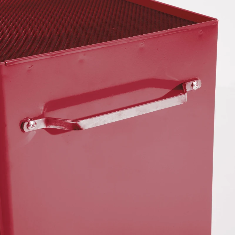 HOMCOM Carrello Porta Attrezzi 5 Cassetti con Chiave e Ruote Rosso