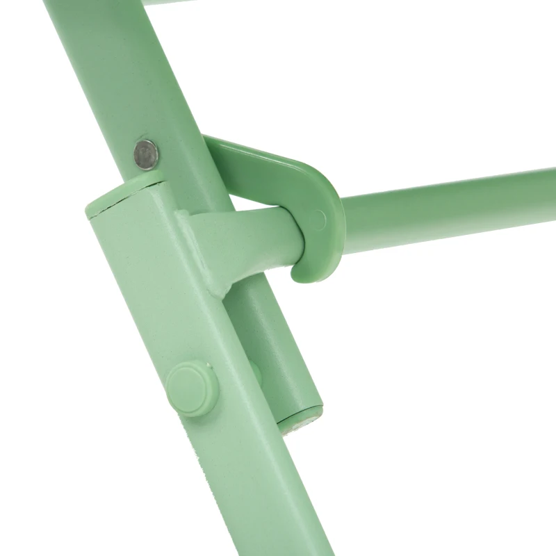 Outsunny Salon de jardin bistro pliable - table carrée dim. 60L x 60l x 71H cm avec 2 chaises - métal thermolaqué vert d'eau