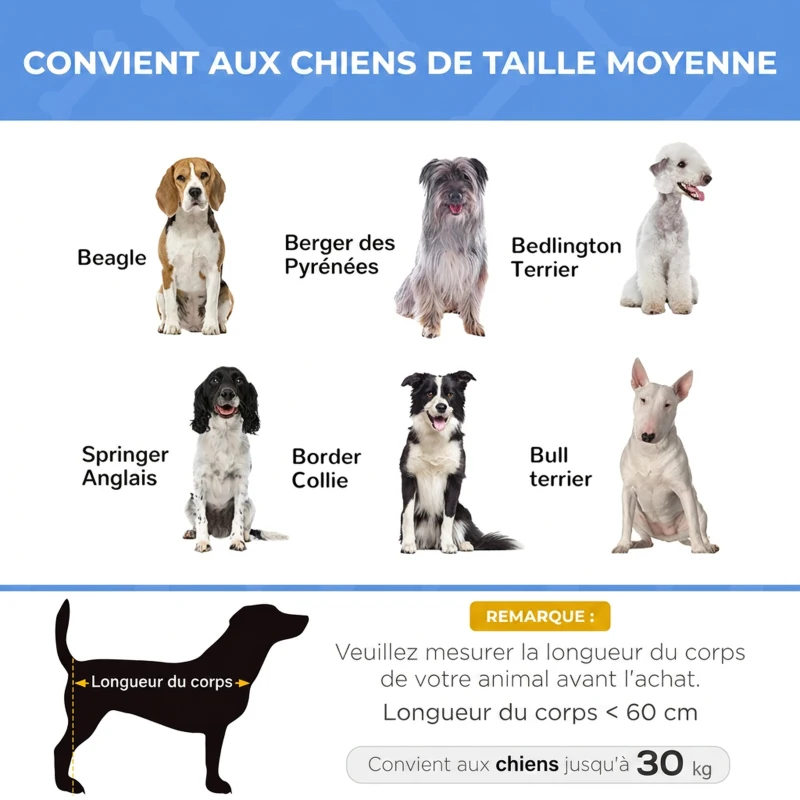 PawHut Lit surélevé pour chien lit surélevé rafraîchissant pour chien tissu Oxford sac de transport inclus 92 x 76 x 18 cm bleu