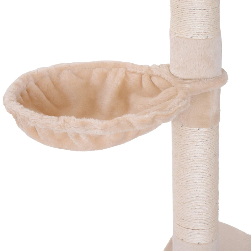 PawHut kattenboom krabboom kattenkrabboom met sisalpalen in hoogte verstelbaar beige(m-11)