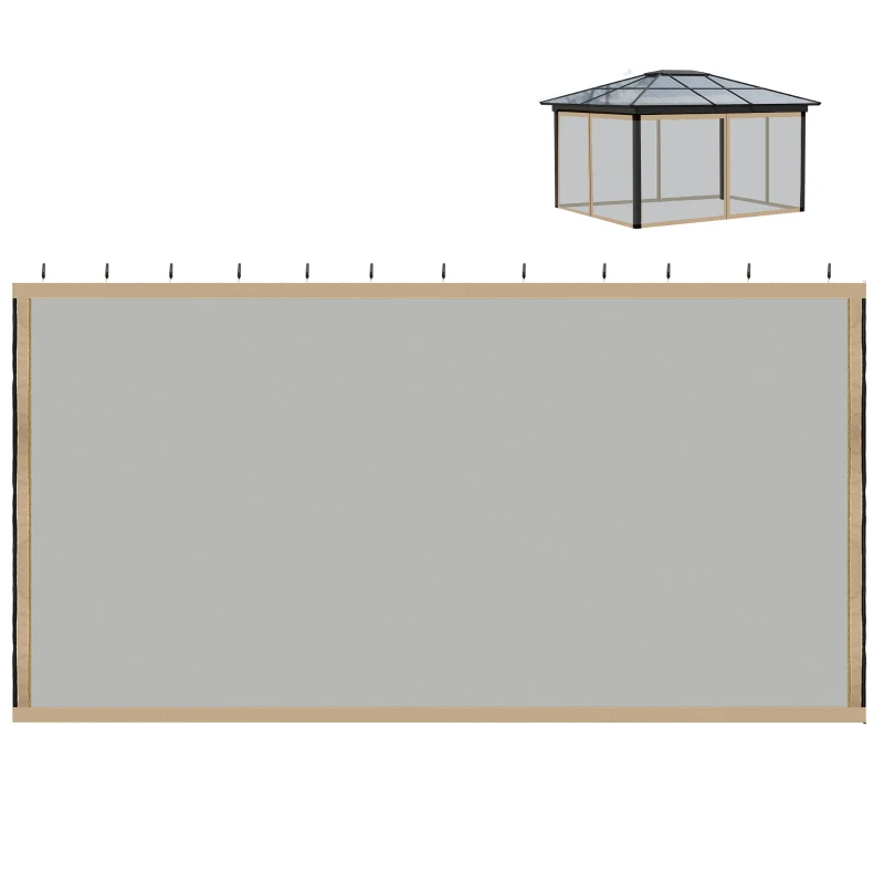 Outsunny 302 x 207cm Universal Replacement Mesh Sidewall Netting for Gazebos and Canopy Tents, (Sidewall Only) Beige