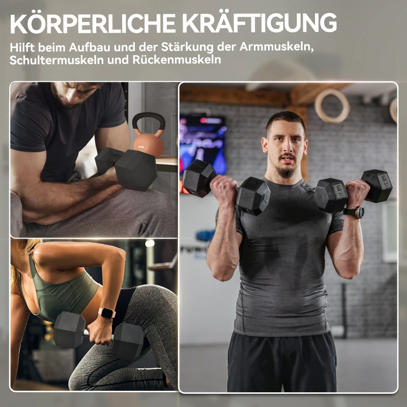 HOMCOM Halterschijf, 35 kg, Antislip Grip, Zwart + Zilver(m-7)
