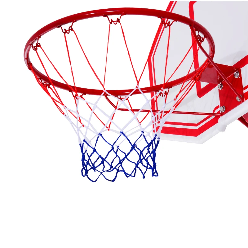 HOMCOM Canasta de Baloncesto con Altura Ajustable 210-260 cm con Soporte Metal y Base Rellenable para Niños y Adultos Rojo