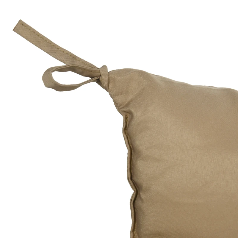 Outsunny 3-zits bankkussen 150x98x8 cm bankkussen met bandjes, bankpolster voor tuinmeubelen Hollywoodschommel, Khaki