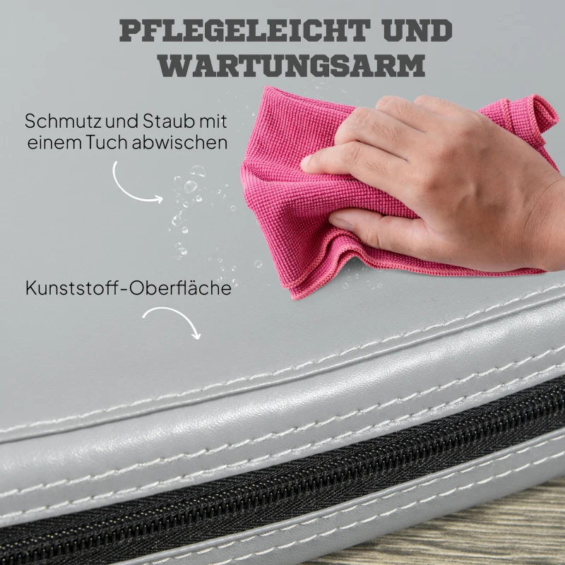 HOMCOM Paaldansmat, 5 cm dikke ronde kunststofmat voor paaldansoefeningen, gymnastiek, yoga, lichtgrijs