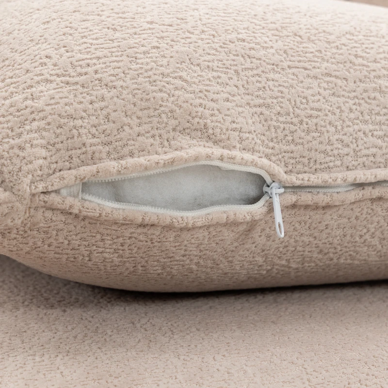 HOMCOM 3-zitsbank, framevrije cloudbank van chenille, dikke pocketvering, extra brede zitting, 3 kussens, beige