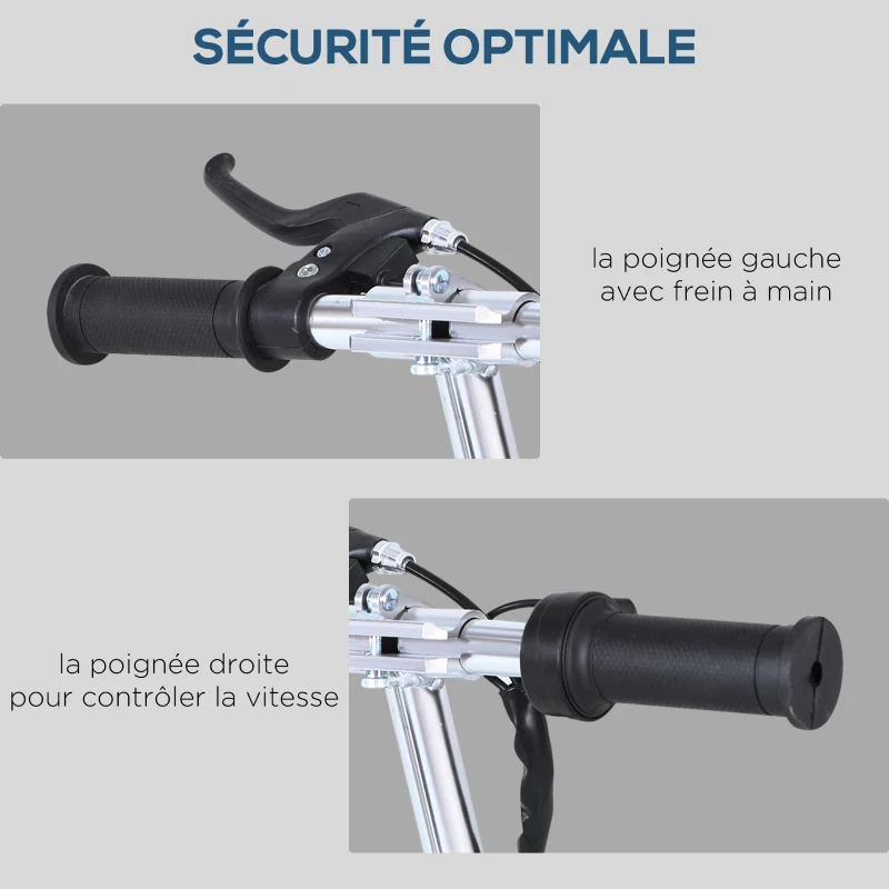 HOMCOM Trottinette électrique 120 W pliable pour enfant de 6+ ans hauteur guidon et selle réglable 10 Km/h max. rose