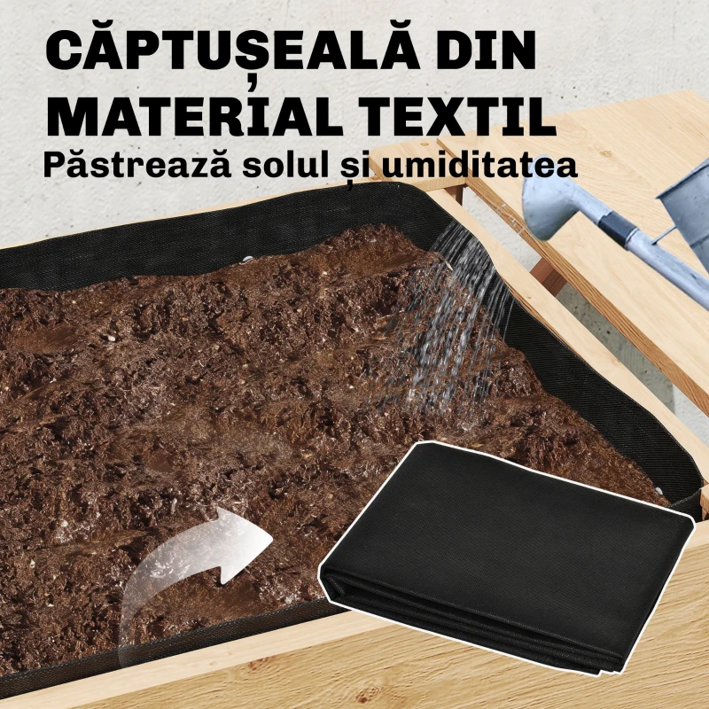 Outsunny Jardinieră Înălțată pe 2 Niveluri cu Rafturi din Lemn, 119,5x102x76,5cm, Maro