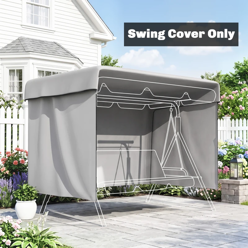 Outsunny Gartenmöbelabdeckung Abdeckung Schutzhülle für Outdoor-Möbel, 215 cm x 155 cm x 150 cm, Grau