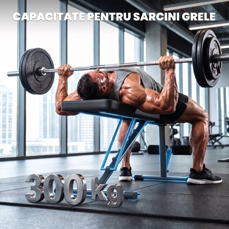 SPORTNOW Bancă Reglabilă Fitness, Pliabilă, Placaj Spumă EPE, 115x32,5x43 cm, Verde