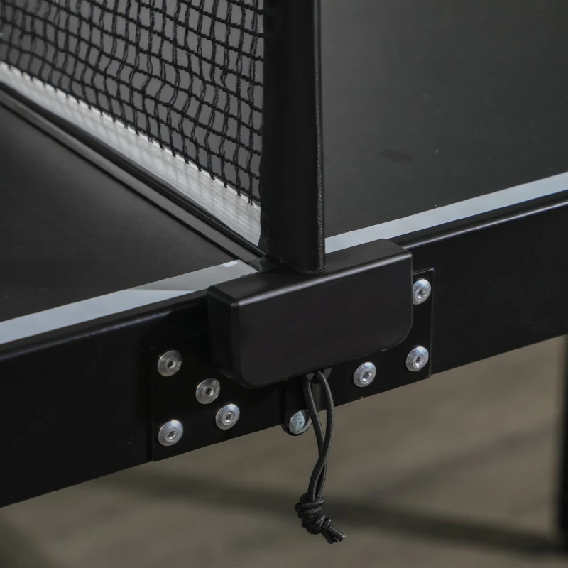 SPORTNOW Masă de Ping Pong Pliabilă cu Mâner pentru Transport, din Aluminiu și Lemn, 152x76x72 cm, Negru