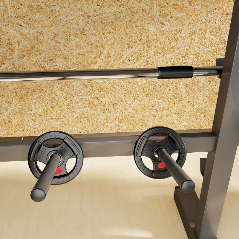 SPORTNOW Disques de Poids en Acier 10 kg, Finition PVC, Plaques de Poids 2 x 5 kg, 3 Poignées, Trous de Ø 50 mm, Noir