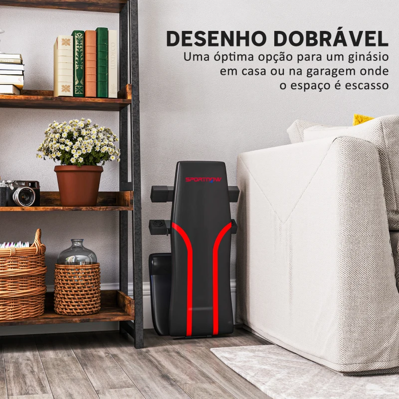 SPORTNOW Banco de Abdominais Ajustável Banco de Musculação Dobrável para Treino de Corpo Completo 82x35x42,5-107 cm Preto