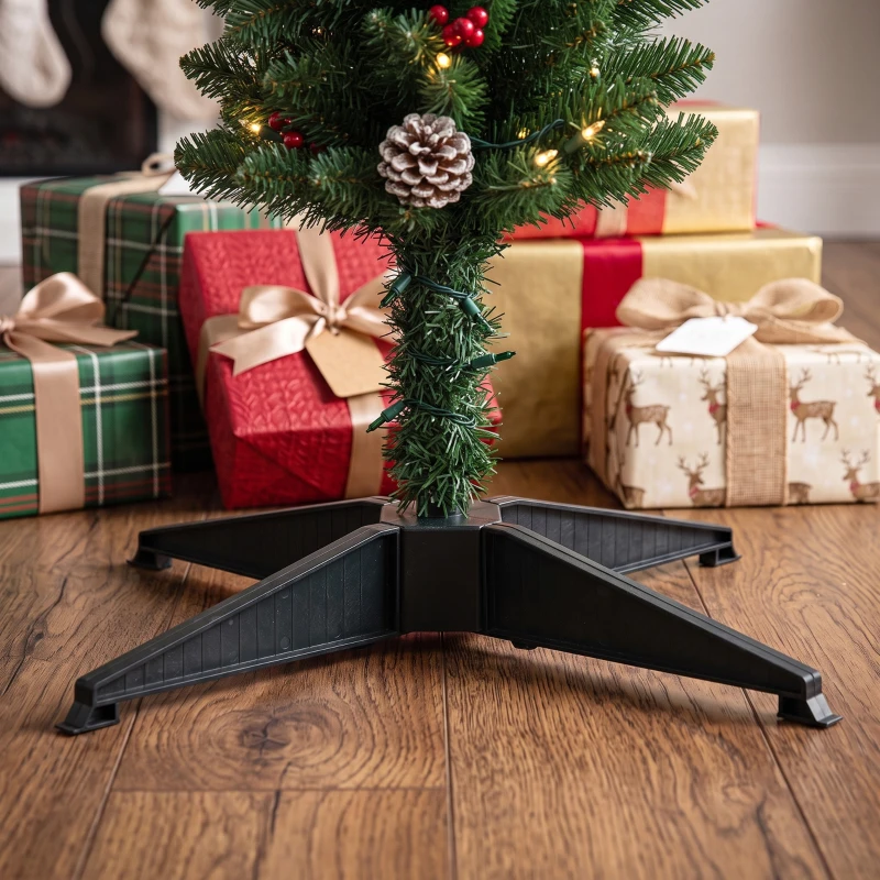 HOMCOM Sapin de Noël Artificiel Crayon 180cm, Pré-éclairé 170 LEDs, 11 Modes, 351 Branches, Télécommande, Base Amovible, Vert