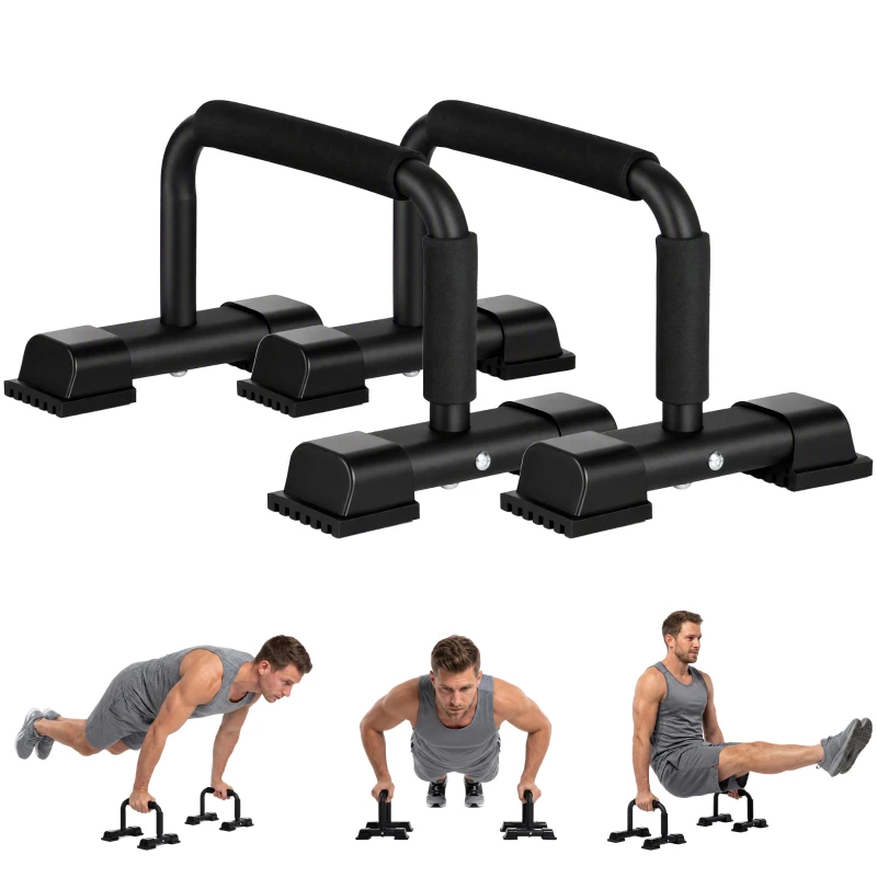 HOMCOM Dip Barren 2er Set Dip Station bis 120 kg belastbar Dip Stange Fitnessgeräte für Zuhause Parallettes Calisthenics Equipment für Krafttraining