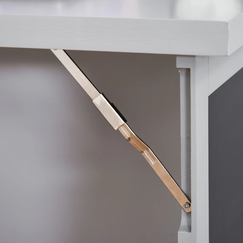 HOMCOM Schreibtisch Esstisch klappbar mit 6 Fächer Bücherregal mit 3 Regale Computertisch Bürotisch E1 Spanplatte Metallrahmen Dunkelgrau 98 x 51 x 153 cm