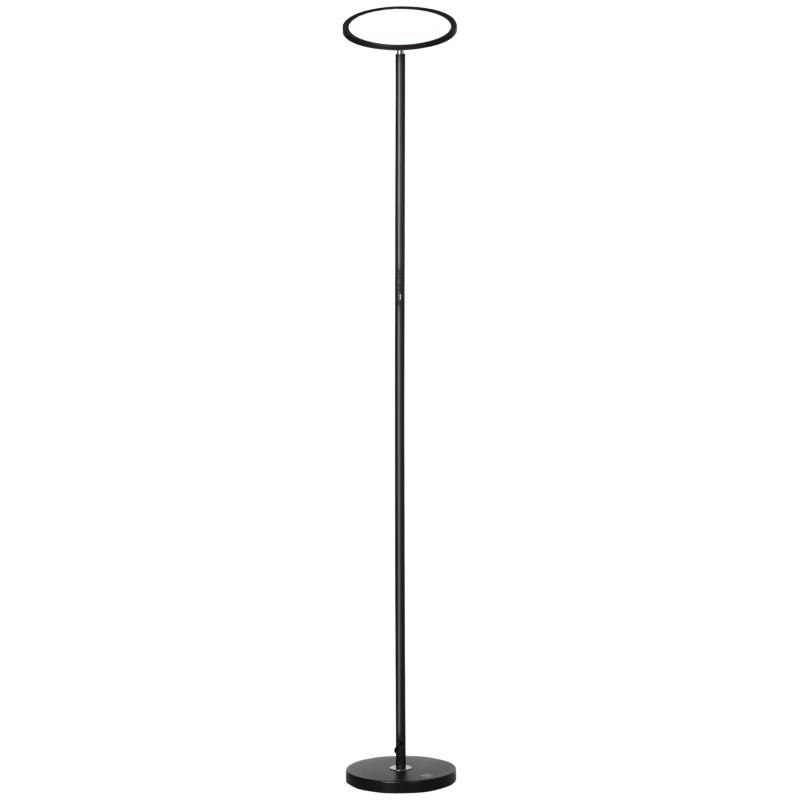 HOMCOM Lámpara de Pie Inteligente WiFi Lámpara Moderna con LED Regulable RGB 25W para Salón Ø25x168 cm Negro