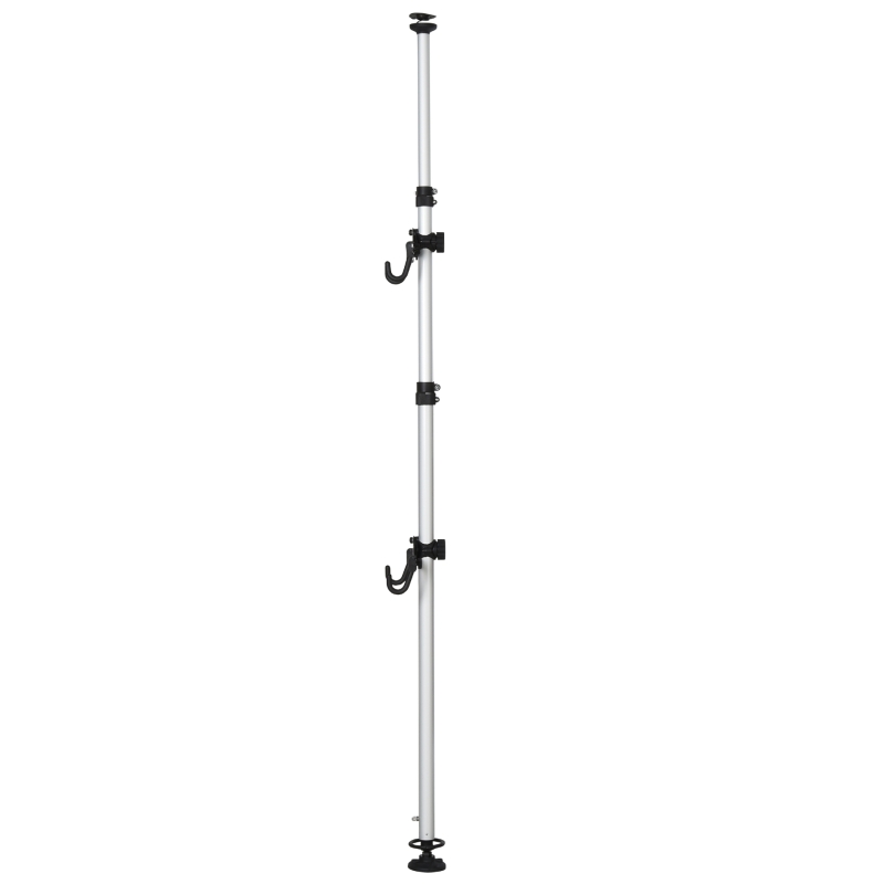HOMCOM Fahrradhalter Fahrradständer für 2 Fahrräder Fahrradhalterung Aluminiumlegierung Silber Ø12 x 171-400 cm