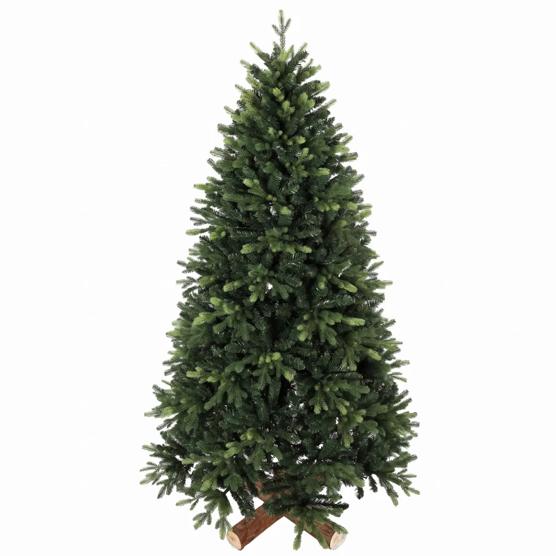 HOMCOM Brad de Crăciun artificial, 180 cm, cu 2419 vârfuri de crenguță PE & PVC, sistem pliat, verde