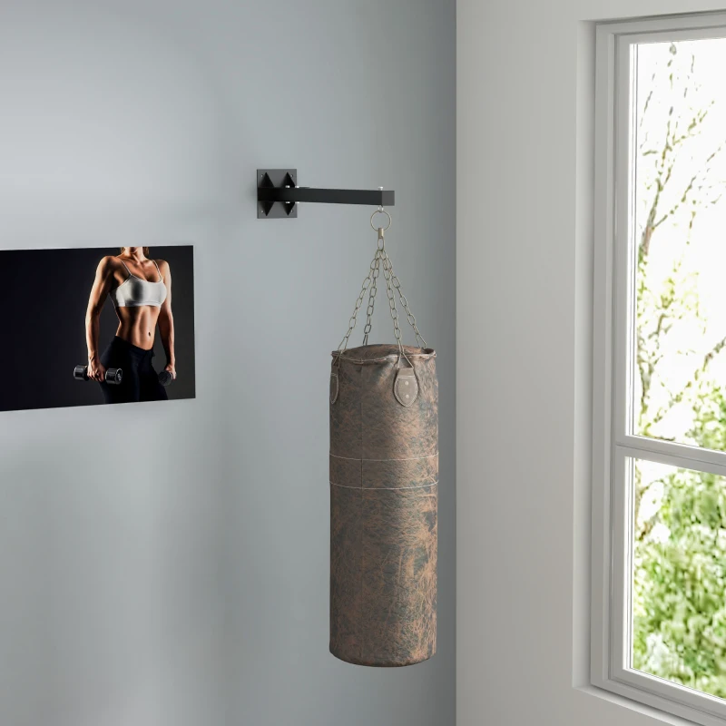 SPORTNOW Boxsackhalterung, Wandmontage, 9 Winkel, Stahl, bis 100 kg, Schwarz