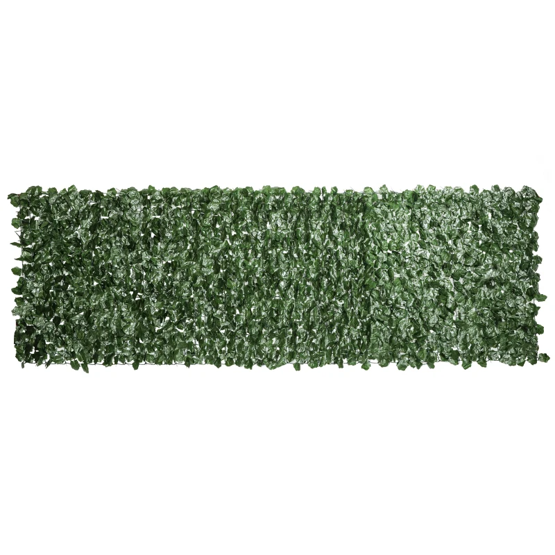 Outsunny Rola de Gard Viu Artificial pentru Balcon și Grădină din PE cu Frunze de Iederă, 300x100 cm, Verde Închis