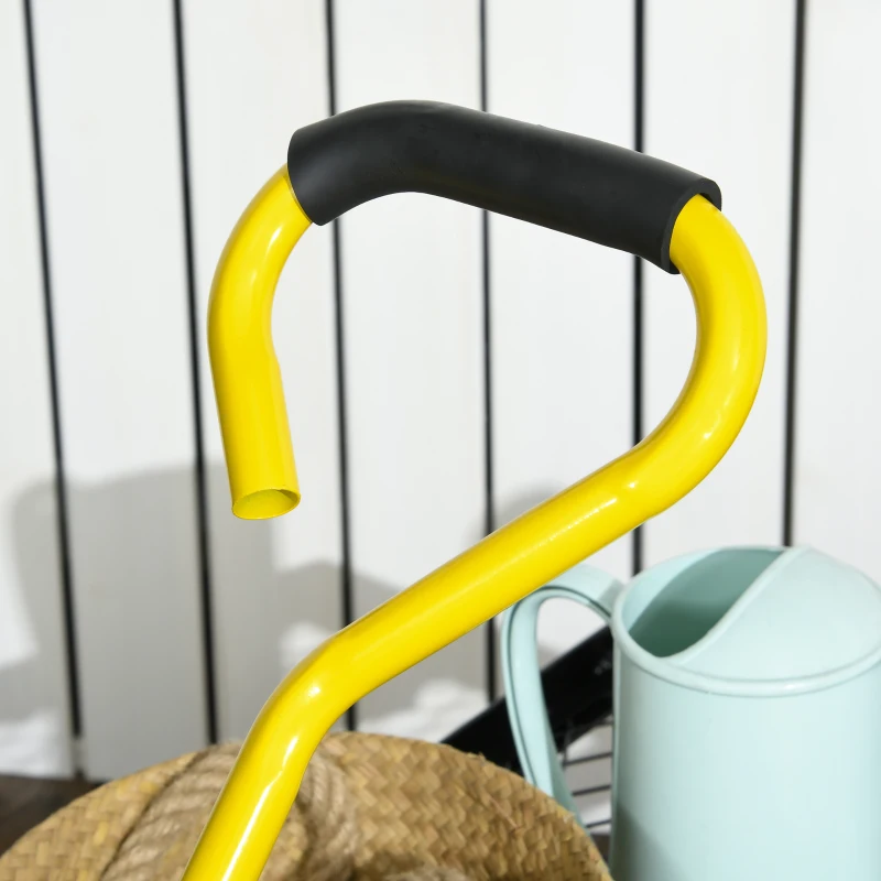 Outsunny Roabă de Grădină cu Mâner și 4 Roți Mari, Capacitate 150 kg, 94x48,5x100 cm, Verde
