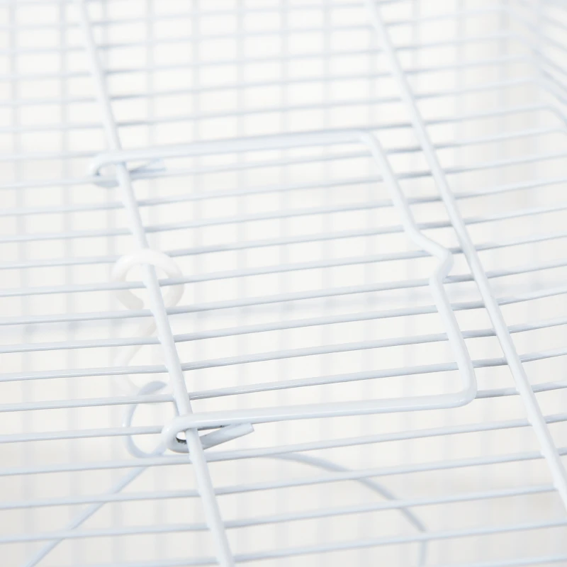 Pawhut Cage à oiseaux volière avec mangeoires perchoirs plateau excrément amovible cage pour canaris perruches perroquets 46,5 x 35,5 x 92 cm blanc