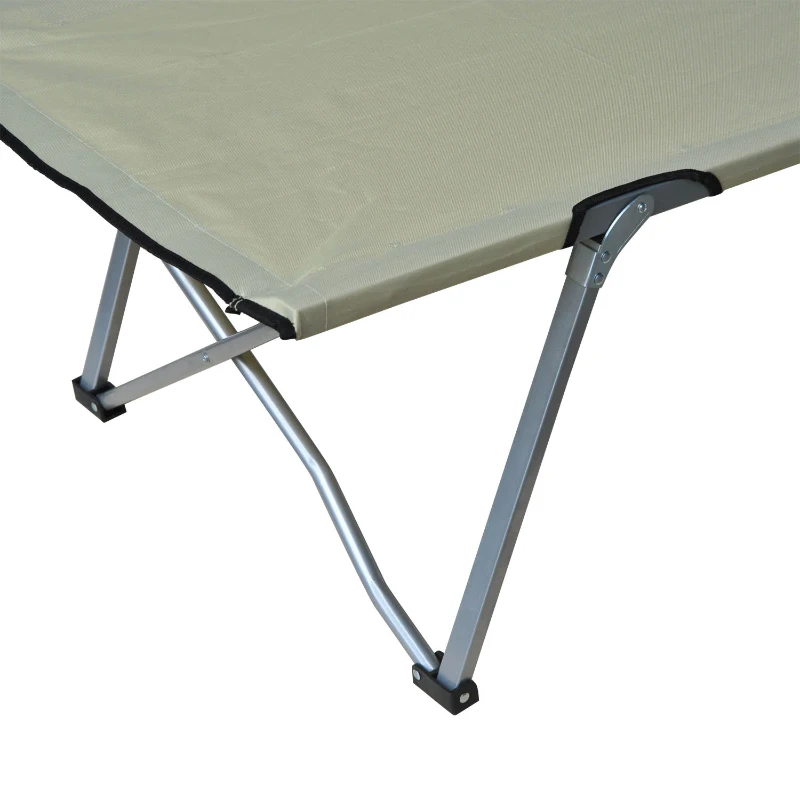 Outsunny Campingbett Feldbett Klappbett Liege inkl. Tasche 193x64x40cm (Beige)