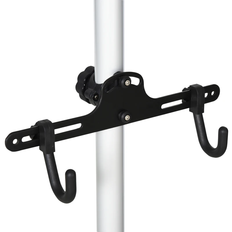 HOMCOM Fahrradhalter Fahrradständer für 2 Fahrräder Fahrradhalterung Aluminiumlegierung Silber Ø12 x 171-400 cm