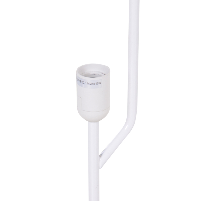 HOMCOM Stehleuchte Stehlampe Standlampe Standleuchte E27, Edelstahl+Polyester, Weiß, 14x14x120cm