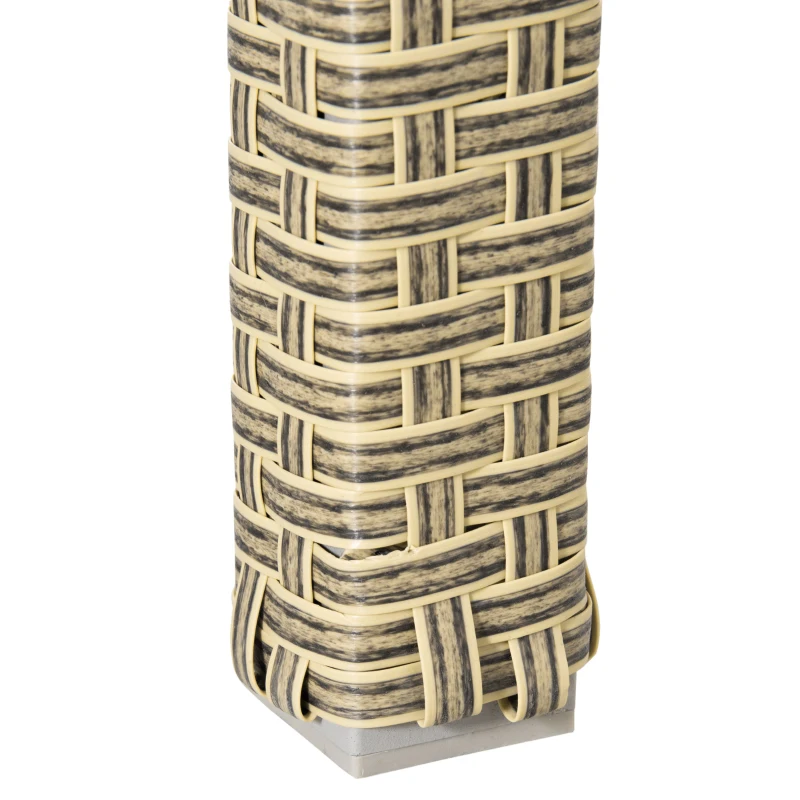 Outsunny Conjunto de Jardim Refeição de 7 Peças com 1 Mesa de Vidro e 6 Cadeiras de Vime Cinza e Natural