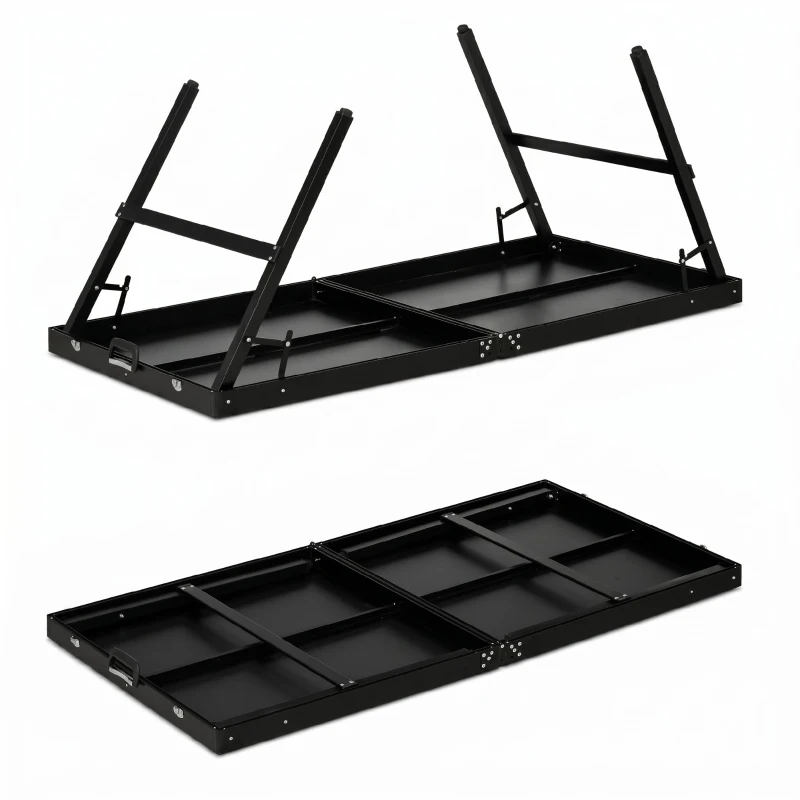 SPORTNOW Masă de Ping Pong Pliabilă cu Mâner pentru Transport, din Aluminiu și Lemn, 152x76x72 cm, Negru