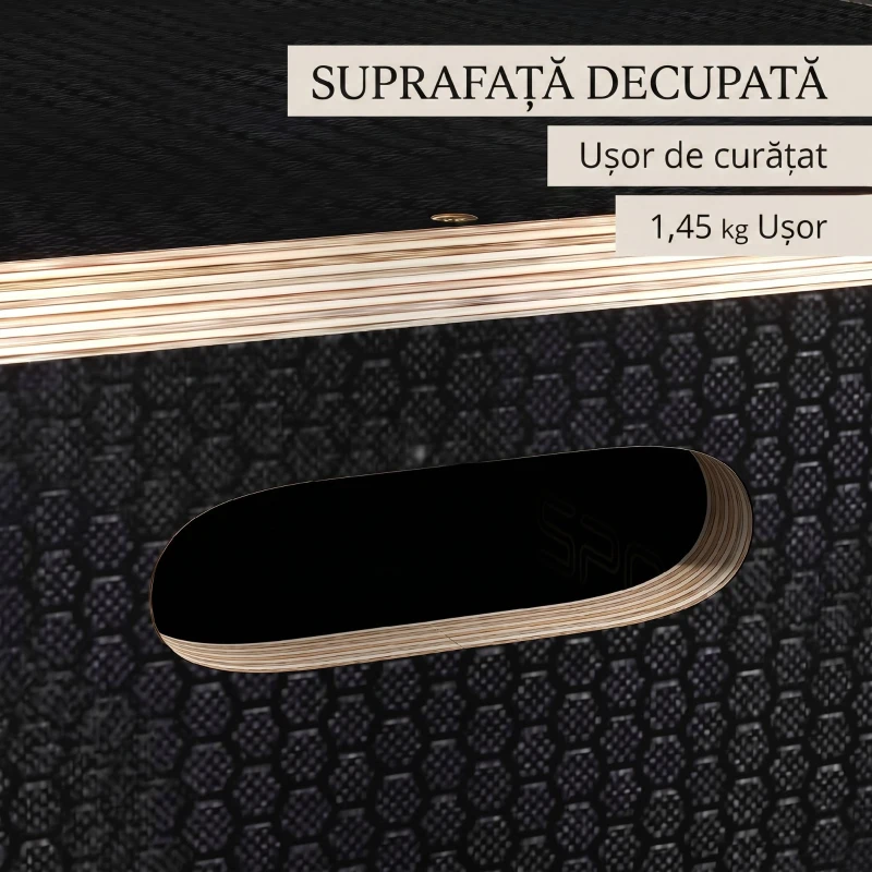 SPORTNOW Cutie de Sărituri Pliometrică la 3 Înălțimi din Lemn Antiderapant, 41-36-31cm, Negru