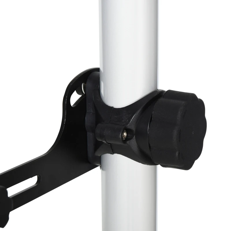 HOMCOM Fahrradhalter Fahrradständer für 2 Fahrräder Fahrradhalterung Aluminiumlegierung Silber Ø12 x 171-400 cm