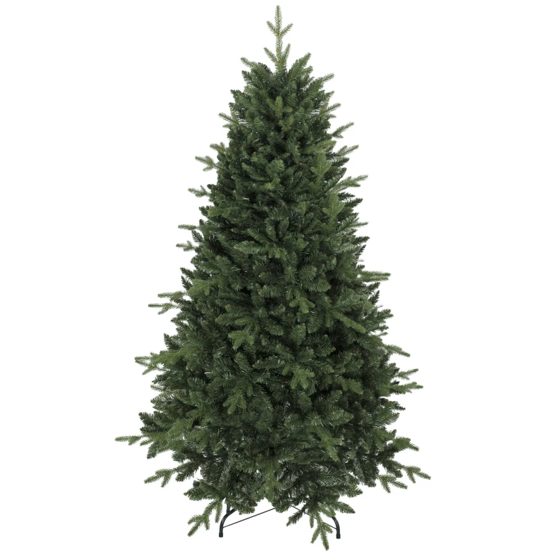 HOMCOM Sztuczna choinka jak prawdziwa z końcówkami formowanymi wtryskowo, 1237 końcówek i metalowy stojak 180 cm zielona