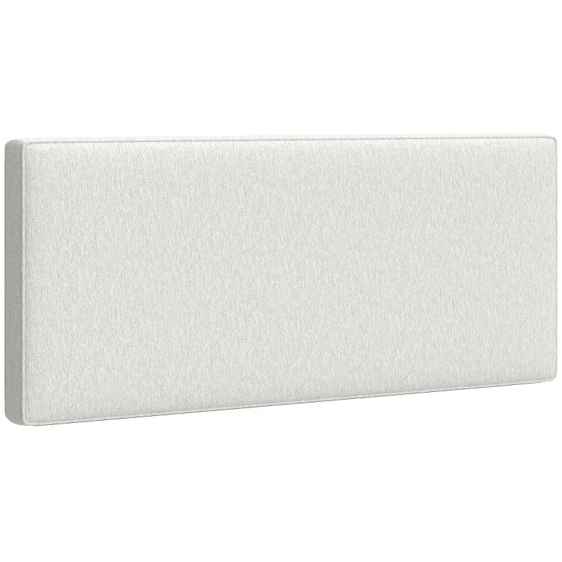 HOMCOM Tête de lit murale en lin, 140 x 60 cm, tête de lit suspendue rembourrée pour chambre à coucher, crème