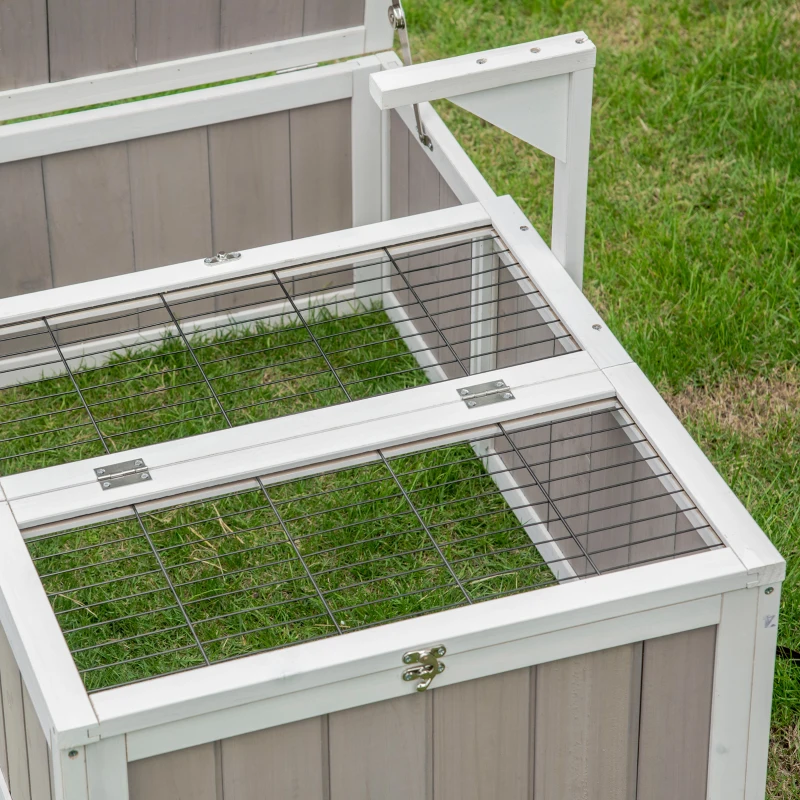 PawHut Maison enclos cage pour petit animal tortue avec 2 espaces dim. 91,5L x 61l x 33H cm - bois de sapin