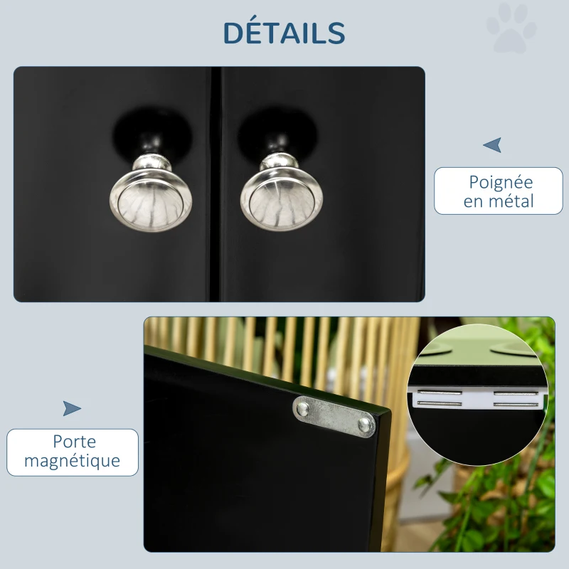 PawHut Gamelles chiens surélevées gamelle double chien chat porte-gamelles 60 x 30 x 35,5 cm 2 gamelles 2L acier inox incluses