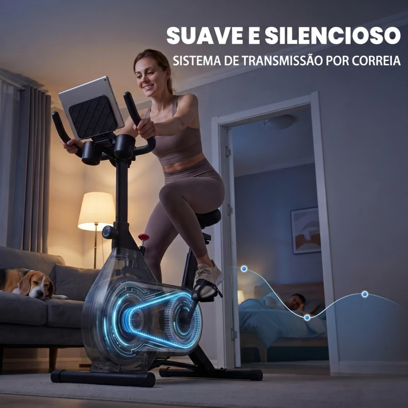 SPORTNOW Bicicleta Estática com Ecrã LCD Assento e Guiador Ajustáveis Volante 4 kg e Porta Garrafa  93x48,5x102-112 cm Preto