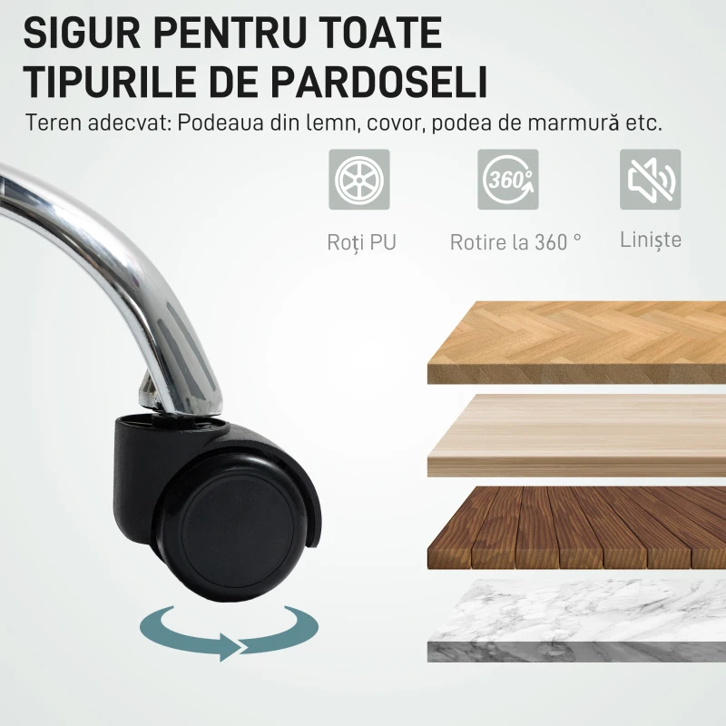 HOMCOM Scaun de Birou cu Masaj Rabatabil cu Suport pentru Picioare, Gri