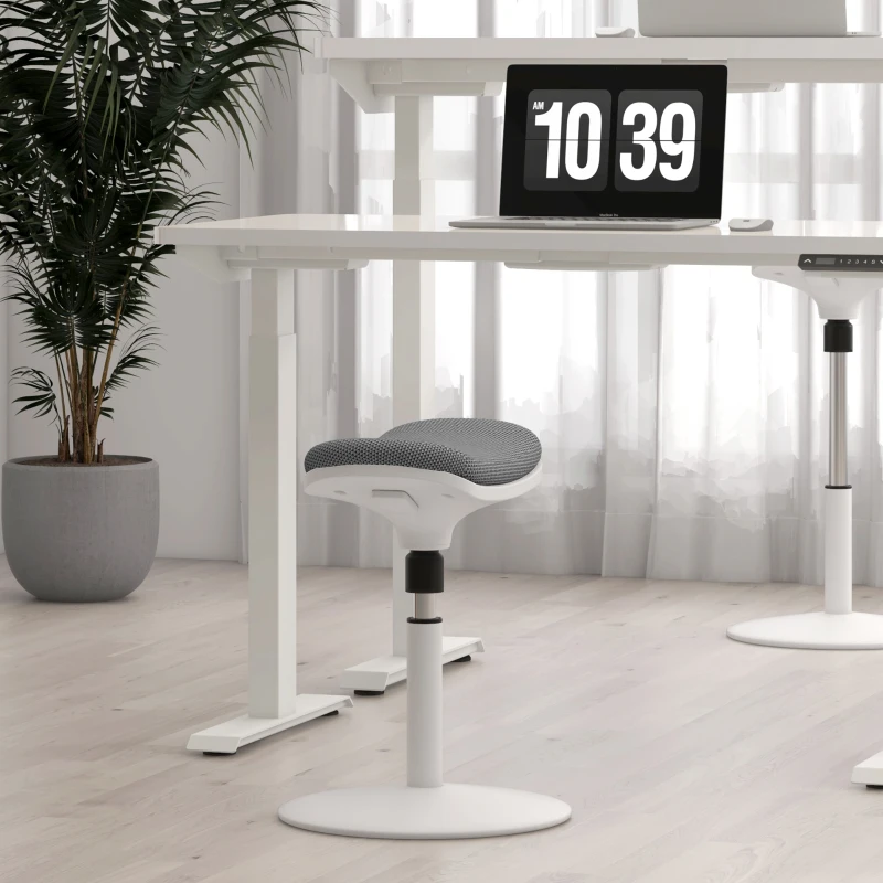 HOMCOM Scaun ergonomic și căptușit, reglabil pe înălțime, cu înclinare de 5°, 41.5x41.5x51.5-71.5 cm, gri