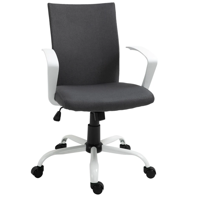 Vinsetto Sedia da Ufficio Ergonomica e Girevole con Altezza Regolabile, 61x61x89-99 cm, Grigio Scuro
